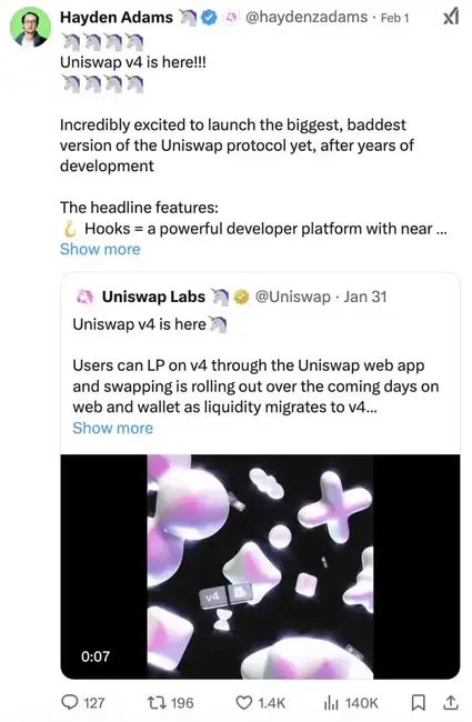 Uniswap V4正式上线：探索最新创新项目与机遇