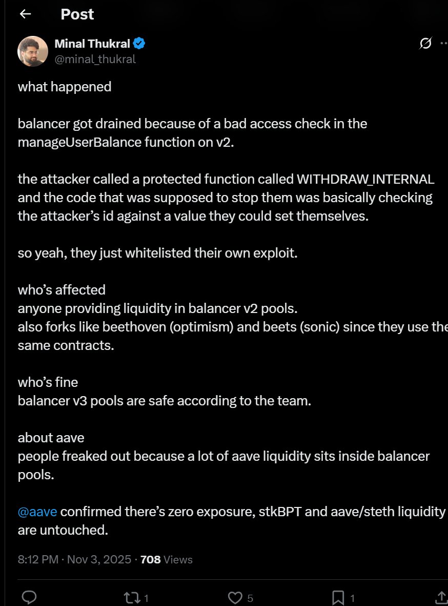 DeFi巨震：Balancer遭多链攻击，1.16亿美元瞬间消失！