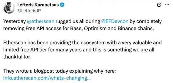 以太坊数据危机爆发：Etherscan收费新政揭露生态致命软肋 开发者集体面临API断供困境