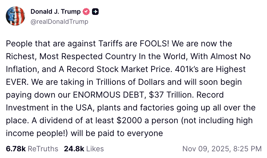 普发2000美元泡汤？美财长：只减税不发现金！