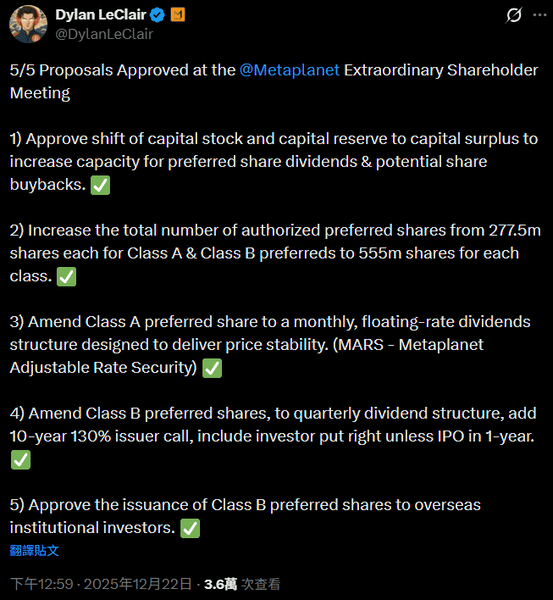 Metaplanet优化资本结构，助力比特币财库策略布局！