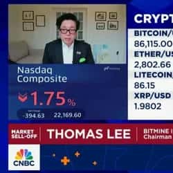 币圈多头Tom Lee：加密市场调整接近尾声，比特币成美股领先指标！